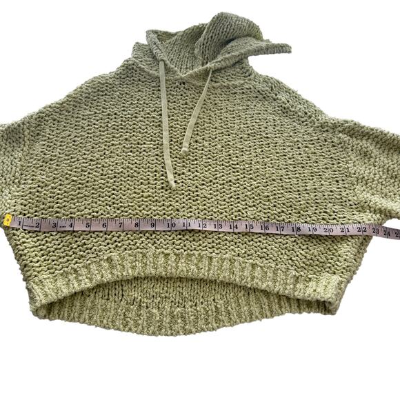 Pilcro Anthropologie Sailcloth Hooded Sweatshirt Cropped Loose Knit Green Small - Picture 11 of 15